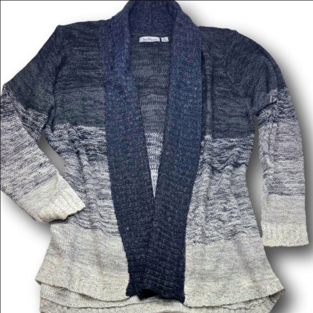 Women's Jason Maxwell Cardigan 2X Gray Black Ombre